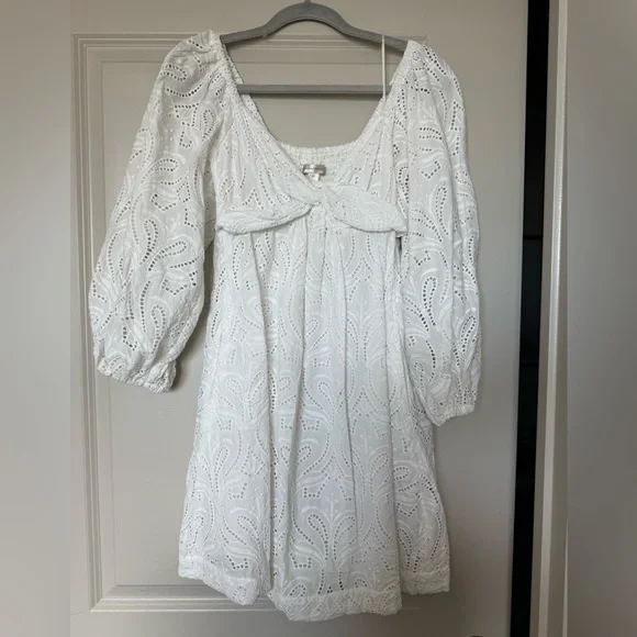 chinese dress ladies Banana Republic white linen dress, size M/Petite main image 1